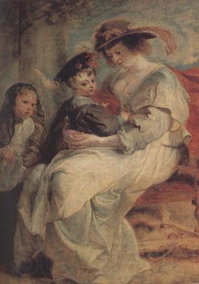 Peter Paul Rubens Helena Fourment with Two of ber Cbildren (mk01) France oil painting art
